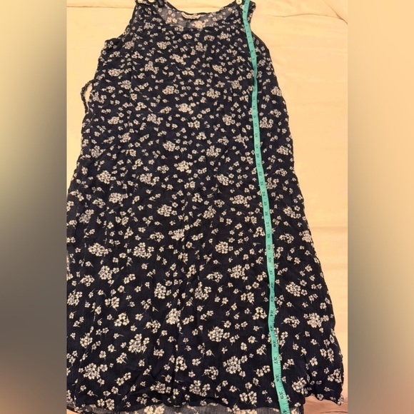 Caroline Welsh Vintage Navy Blue Floral Sleeveless Dress – 90s Cottagecore Style - Picture 9 of 9